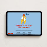 "Ball Game Bear" - Online Kids Birthday Invitations in Blue Sky by Inkblot Design - Desktop layout