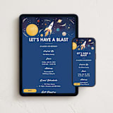 "Birthday Blast" - Online Kids Birthday Invitations in Navy by Becky Nimoy - Mobile + desktop layout