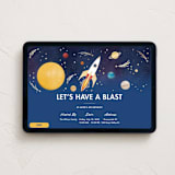 "Birthday Blast" - Online Kids Birthday Invitations in Navy by Becky Nimoy - Desktop layout