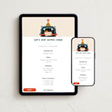 "Let's Eat Cake" - Online Kids Birthday Invitations in Teal by JeAnna Casper - Mobile + desktop layout