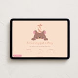 "Peeking Bear" - Online Kids Birthday Invitations in Creme by ByDerowen - Desktop layout
