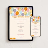 "Bright Balloons" - Online Kids Birthday Invitations in Pastel by 2birdstone - Mobile + desktop layout