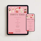 "Pawty" - Online Kids Birthday Invitations in Bubblegum by Vivian Yiwing - Mobile + desktop layout
