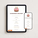 "Pixelated Party" - Online Kids Birthday Invitations in Strawberry by tuldok - Mobile + desktop layout