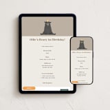 "Beary First" - Online Kids Birthday Invitations in Mocha by Adelyn T. - Mobile + desktop layout