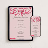 "Flowing Bow" - Online Kids Birthday Invitations in Petal by Becky Nimoy - Mobile + desktop layout
