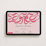 "Flowing Bow" - Online Kids Birthday Invitations in Petal by Becky Nimoy - Desktop layout