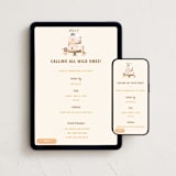 "Safari Cake" - Online Kids Birthday Invitations in Halo by Teju Reval - Mobile + desktop layout