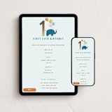 "First Ever Birthday" - Online Kids Birthday Invitations in Frost by Teju Reval - Mobile + desktop layout