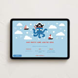 "Pirate octopus" - Online Kids Birthday Invitations in Aqua by Ester Bernaldo de Quiros - Desktop layout
