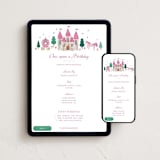 "Once upon a Birthday" - Online Kids Birthday Invitations in Strawberry by Sarah Knight - Mobile + desktop layout
