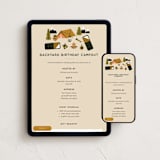 "Backyard campout" - Online Kids Birthday Invitations in Mustard by Ester Bernaldo de Quiros - Mobile + desktop layout
