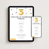"Big Three!" - Online Kids Birthday Invitations in Sunshine by Oma N. Ramkhelawan - Mobile + desktop layout