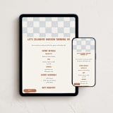"Checkered Celebration" - Online Kids Birthday Invitations in Sky by taylorVdesign - Mobile + desktop layout