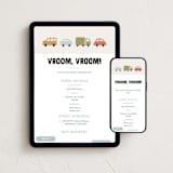 "Vroom Vroom" - Online Kids Birthday Invitations in Primary by taylorVdesign - Mobile + desktop layout