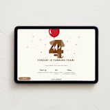 "Happy Four" - Online Kids Birthday Invitations in Crimson by mo kelley - Desktop layout
