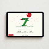 "Happy Seven" - Online Kids Birthday Invitations in Berry by mo kelley - Desktop layout