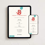 "Happy Eight" - Online Kids Birthday Invitations in Aqua by mo kelley - Mobile + desktop layout