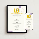 "Happy Ten" - Online Kids Birthday Invitations in Lilac by mo kelley - Mobile + desktop layout