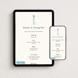 "Lit Candle" - Online Kids Birthday Invitations in Sky by mo kelley - Mobile + desktop layout