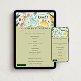 "Dinoland" - Online Kids Birthday Invitations in Olive by iamtanya - Mobile + desktop layout