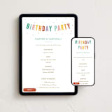 "Birthday Banner" - Online Kids Birthday Invitations in Rainbow by Angela Garrick - Mobile + desktop layout
