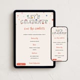 "cue the confetti" - Online Kids Birthday Invitations in Rainbow by Creo Study - Mobile + desktop layout
