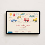 "Make some noise" - Online Kids Birthday Invitations in Fire Engine by Creo Study - Desktop layout