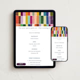 "Colorful Tiles" - Online Kids Birthday Invitations in Indigo by Sierra Lee - Mobile + desktop layout