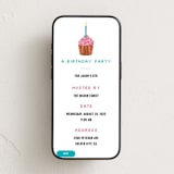 "8 Bit Cupcake" - Online Kids Birthday Invitations in Cotton by Becky Nimoy - Mobile layout