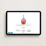 "8 Bit Cupcake" - Online Kids Birthday Invitations in Cotton by Becky Nimoy - Desktop layout