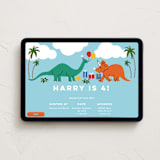 "Dinosaur" - Online Kids Birthday Invitations in Sky Blue by Becky Nimoy - Desktop layout
