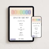 "Rainbow Macaron" - Online Kids Birthday Invitations in Almond by Orasie - Mobile + desktop layout