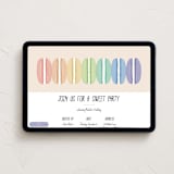 "Rainbow Macaron" - Online Kids Birthday Invitations in Almond by Orasie - Desktop layout