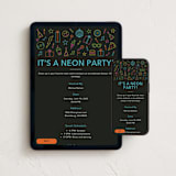 "Neon Party" - Online Kids Birthday Invitations in Candy by Brandy Folse - Mobile + desktop layout