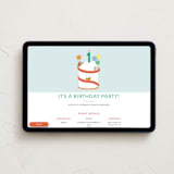 "Party Animal Cake" - Online Kids Birthday Invitations in Aqua by Itsy Belle Studio - Desktop layout