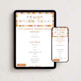 "Two Much Fun" - Online Kids Birthday Invitations in Gumdrop by Carmia Jordaan - Mobile + desktop layout