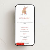 "Cycling bear" - Online Kids Birthday Invitations in Cardinal by Ester Bernaldo de Quiros - Mobile layout