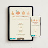 "Little Pumpkin Party" - Online Kids Birthday Invitations in Harvest Teal by Stephanie Heinrich Godbout - Mobile + desktop layout