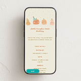 "Little Pumpkin Party" - Online Kids Birthday Invitations in Harvest Teal by Stephanie Heinrich Godbout - Mobile layout