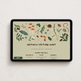 "Nature Scavenger Hunt Birthday" - Online Kids Birthday Invitations in Sage by Isayana Perez - Desktop layout