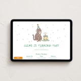 "Baby Monkey" - Online Kids Birthday Invitations in Matcha Milk by Cass Loh - Desktop layout