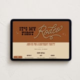 "First Rodeo" - Online Kids Birthday Invitations in Rust by taylorVdesign - Desktop layout