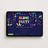 "SoSlime" - Online Kids Birthday Invitations in Navy by samovilka - Desktop layout