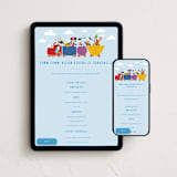 "Disney Mickey & Friends Birthday Train" - Online Kids Birthday Invitations in Sky by Madhvi Samimi - Mobile + desktop layout