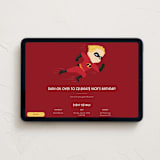 "The Incredibles Dash" - Online Kids Birthday Invitations in Siren by Kacey Kendrick Wagner - Desktop layout