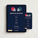 "Ready for Football" - Online Party Invitations in Navy by Nathan Poland - Mobile + desktop layout
