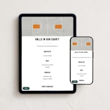"Full Court" - Online Party Invitations in Smoke Orange by Jennifer Morehead - Mobile + desktop layout