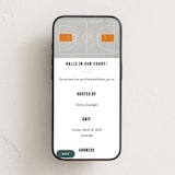 "Full Court" - Online Party Invitations in Smoke Orange by Jennifer Morehead - Mobile layout