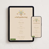 "Embroidery" - Online Party Invitations in Cashew by Becky Nimoy - Mobile + desktop layout